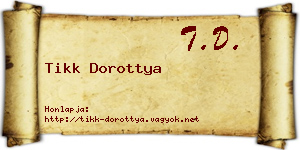 Tikk Dorottya névjegykártya